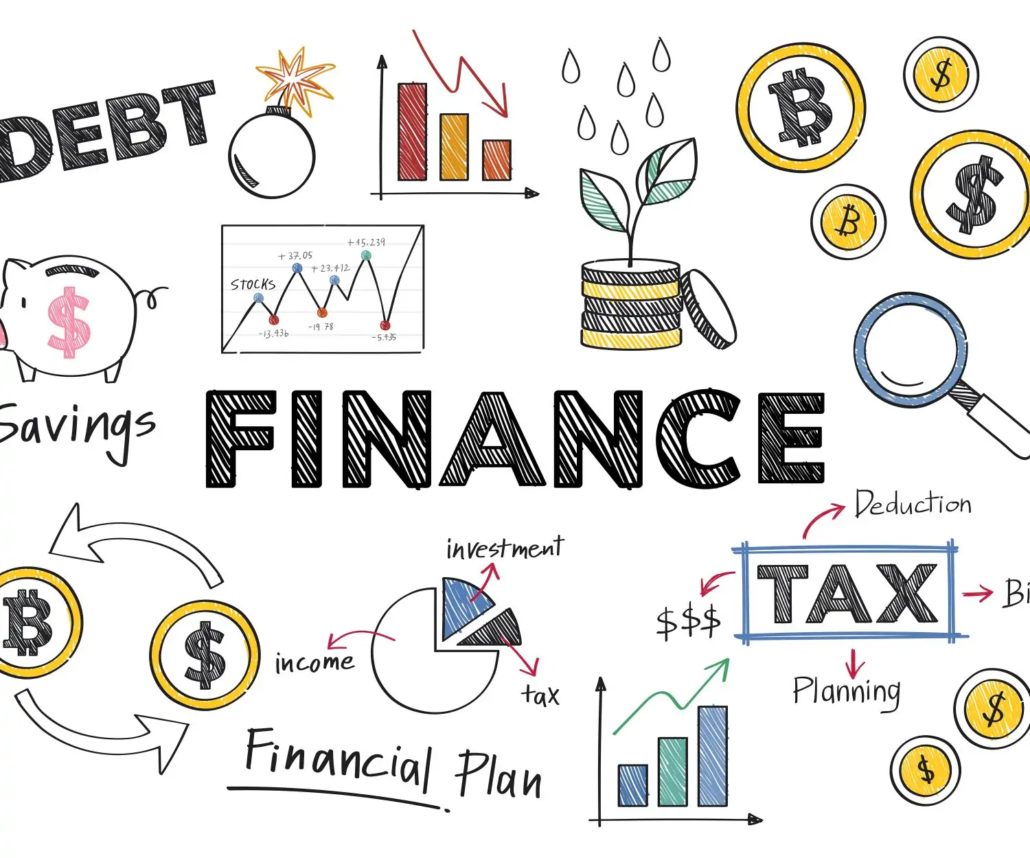 Finance and financial performance concept illustration